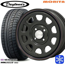 【取付対象】155/65R14 N-BOX タント 2023年製 ネクセン WINGUARD ice2 MRT DAYTONA'S デイトナ ブラック 14インチ 5.0J 4穴 100 スタッドレスタイヤホイール4本セット 送料無料