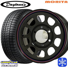 【取付対象】215/60R17 96Q ハイエース ※車検非対応 2022～2023年製 グッドイヤー アイスナビ8 MRT DAYTONA'S デイトナ ブラック 17インチ 6.5J 6H139.7 スタッドレスタイヤホイール4本セット