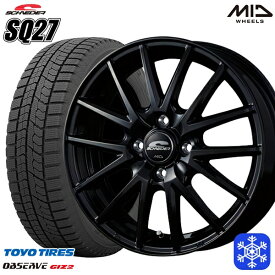 【取付対象】145/80R13 モコ タント ミラ ムーヴ 2021～2022年製 トーヨー オブザーブ ギズ2 MID シュナイダー SQ27 ブラック 13インチ 4.0J 4H100 スタッドレスタイヤホイール4本セット