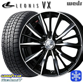 【取付対象】185/60R15 ヤリス ヴィッツ 2022～2023年製 グッドイヤー アイスナビ7 Weds ウェッズ レオニス VX BKMC 15インチ 6.0J 4H100 スタッドレスタイヤホイール4本セット