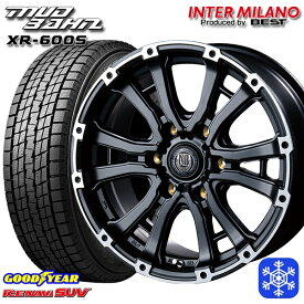 【取付対象】215/65R16 98Q ハイエース ※車検非対応 2022～2023年製 グッドイヤー アイスナビSUV インターミラノ マッドバーン XR-600S SGB/RP 16インチ 6.5J 6H139.7 スタッドレスタイヤホイール4本セット