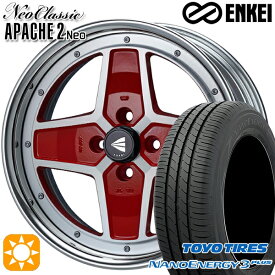 【取付対象】205/60R16 92H トーヨー ナノエナジー3プラス ENKEI ネオクラシック アパッチ2 ネオ [Hi Disk] マシニングレッド 16インチ 6.0J 4H100 サマータイヤホイールセット