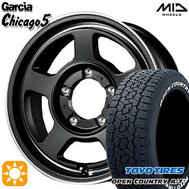 【取付対象】ジムニーシエラ 195/80R15 107/105N LT トーヨー オープンカントリーA/T3 ホワイトレター MID ガルシアシカゴ5 SGBK/ヴァーレイフランジポリッシュ 15インチ 6.0J 5H139.7 サマータイヤホイールセット