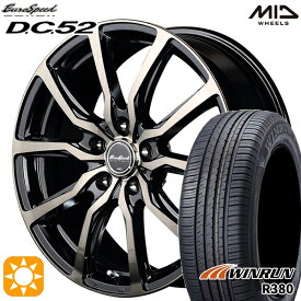 【取付対象】マツダ6 エクストレイル 225/60R18 104V XL ウィンラン R380 MID ユーロスピード DC52 ブラックポリッシュ+アーミーブラッククリア 18インチ 7.0J 5H114.3 サマータイヤホイールセット