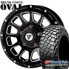 【取付対象】[5本セット]ジムニーシエラ LT225/75R16 115/112Q RBL BFグッドリッチ マッドテレーン T/A KM3 デルタフォース オーバル ブラックマシニング 16インチ 6.0J 5H139.7 サマータイヤホイールセット