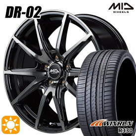 【取付対象】20/30系アルファード ヴェルファイア 235/50R18 101W XL ウィンラン R330 MID シュナイダー DR02 ブラックポリッシュ＋ブラッククリア 18インチ 8.0J 5H114.3 サマータイヤホイールセット