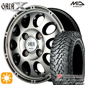 【取付対象】軽トラ 145/80R12 80/78N LT ヨコハマ ジオランダーM/T G003 MID ガイアクロス 12インチ 3.5J 4H100 ブラックポリッシュ/ブラッククリア サマータイヤホイールセット