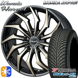 レクサスNX 235/55R18 100V ヨコハマ ブルーアース 4S AW21 モンツァ ワーウィック ハーベル 18インチ 7.0J 5H114.3 ブラック/ブラッククリアポリッシュ オールシーズンタイヤホイールセット