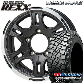 【取付対象】[5本セット]ジムニーシエラ LT235/75R15 110/107Q RBL BFグッドリッチ マッドテレーン T/A KM3 モンツァ ハイブロック レックス ブラックポリッシュ 15インチ 6.0J 5H139.7 サマータイヤホイールセット