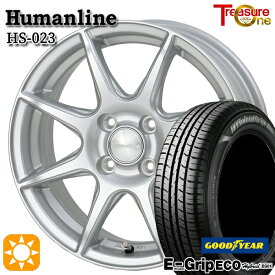 【最大2,000円OFFクーポン】フィット アクア 185/60R15 84H グッドイヤー エフィシェントグリップ エコ EG01 トレジャーワン ヒューマンライン HS023 シルバー 15インチ 5.5J 4H100 サマータイヤホイールセット