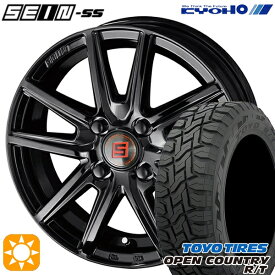 【取付対象】ライズ ロッキー 215/70R16 100Q トーヨー オープンカントリー R/T KYOHO ザイン SS ソリッドブラック 16インチ 6.0J 4H100 サマータイヤホイールセット