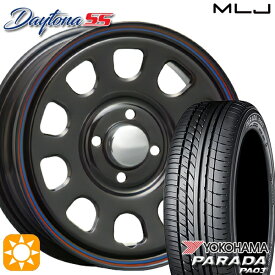 【取付対象】軽トラ 165/55R14C 95/93N ヨコハマ パラダ PA03 MLJ デイトナ SS ブラック 14インチ 5.0J 4H100 サマータイヤホイールセット