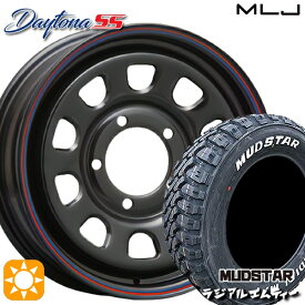 【取付対象】[5本セット]ジムニーシエラ 195/80R15 107/105N マッドスター ラジアル M/T ホワイトレター MLJ デイトナ SS ブラック 15インチ 6.0J 5H139.7 サマータイヤホイールセット