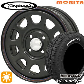 【取付対象】155/65R14 75S マッドスター ラジアル A/T ホワイトレター MRT デイトナS ブラック 14インチ 5.0J 4H100 サマータイヤホイールセット