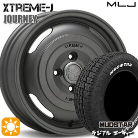 6/11までポイント5倍！145/80R12 80/78N LT マッドスター ラジアル A/T ホワイトレター MLJ エクストリームJ ジャーニー ガンブラック 12インチ 4.0J 4H100 サマータイヤホイールセット