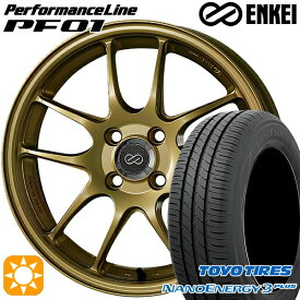 【取付対象】アクア ヤリス 195/45R17 81W トーヨー ナノエナジー3プラス ENKEI エンケイ パフォーマンスライン PF01 ゴールド 17インチ 7.0J 4H100 サマータイヤホイールセット