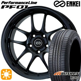 【取付対象】マツダ6 エクストレイル 225/60R18 104V XL ウィンラン R380 ENKEI エンケイ パフォーマンスライン PF01 マットブラック 18インチ 7.0J 5H114.3 サマータイヤホイールセット