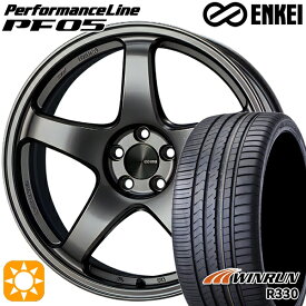 6/11までポイント5倍！アクア ヤリス 205/40R17 84W XL ウィンラン R330 ENKEI エンケイ パフォーマンスライン PF05 ダークシルバー 17インチ 7.0J 4H100 サマータイヤホイールセット