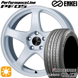 【取付対象】インプレッサXV フォレスターSH 225/55R17 97W ブリヂストン レグノ GR-X3 ENKEI エンケイ パフォーマンスライン PF05 ホワイト 17インチ 7.5J 5H100 サマータイヤホイールセット