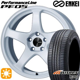 【取付対象】マツダ6 エクストレイル 225/60R18 104V XL ウィンラン R380 ENKEI エンケイ パフォーマンスライン PF05 ホワイト 18インチ 8.0J 5H114.3 サマータイヤホイールセット