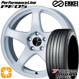 【最大2,000円OFFクーポン】ジェイド アクセラ 225/40R18 92W XL ヨコハマ アドバンデシベル V553 ENKEI エンケイ パフォーマンスライン PF05 ホワイト 18インチ 7.5J 5H114.3 サマータイヤホイールセット