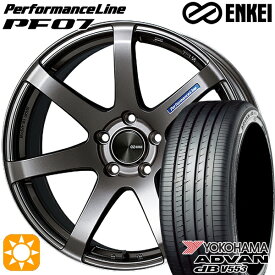 【取付対象】ハリアー アウトランダー 245/45R19 102Y XL ヨコハマ アドバンデシベル V553 ENKEI エンケイ パフォーマンスライン PF07 ダークシルバー 19インチ 8.5J 5H114.3 サマータイヤホイールセット