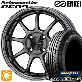 【取付対象】フィット アクア 175/65R15 84H グッドイヤー エフィシェントグリップ エコ EG01 ENKEI エンケイ パフォーマンスライン PF09 ダークシルバー 15インチ 6.0J 4H100 サマータイヤホイールセット