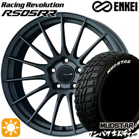 4/24-4/27 P5倍！ヴェゼル レガシィ 225/60R18 100T WL マッドスター ワンパク M/T ホワイトレター ENKEI レーシングレボリューションRS05RR マットダークガンメタリック 18インチ 8.5J 5H114.3 サマータイヤホイールセット