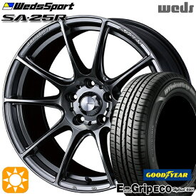 【取付対象】レガシィB4 エクシーガ 215/50R17 91V グッドイヤー エフィシェントグリップ エコ EG01 Weds ウェッズスポーツ SA25R PSB (プラチナシルバーブラック) 17インチ 7.0J 5H100 サマータイヤホイールセット