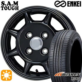 【取付対象】エブリィワゴン 165/60R14 75H ウィンラン R380 ENKEI S.A.M タフ ブラック 14インチ 5.0J 4H100 サマータイヤホイールセット