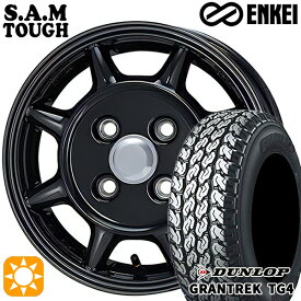 4/24-4/27 P5倍！軽トラ 145R12 6PR ダンロップ グラントレック TG4 ENKEI S.A.M タフ ブラック 12インチ 4.0J 4H100 サマータイヤホイールセット