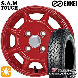 4/24-4/27 P5倍！軽トラ 145/80R12 80/78N ヨコハマ ジオランダーKT Y828C ENKEI S.A.M タフ レッド 12インチ 4.0J 4H100 サマータイヤホイールセット