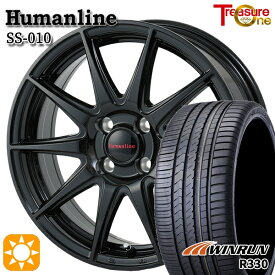 【取付対象】205/40R17 84W XL ウィンラン R330 トレジャーワン ヒューマンライン SS010 ブラック 17インチ 6.0J 4H100 +40/+50 サマータイヤホイールセット