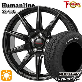 【取付対象】205/60R16 96H マッドスター ラジアル A/T ホワイトレター トレジャーワン ヒューマンライン SS010 ブラック 16インチ 6.5J 5H114.3 +38/+48/+53 サマータイヤホイールセット