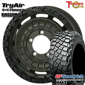 ジムニーシエラ 225/75R16 115/112Q RBL BFグッドリッチ マッドテレーン T/A KM3 トレジャーワン 鍛造 トライエアー キングダムD モスグリーン/ブラックリム 16インチ 6.0J 5H139.7 サマータイヤホイールセット