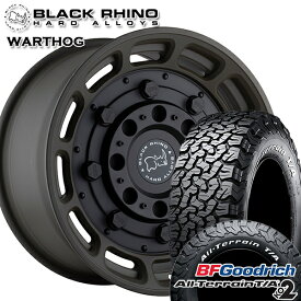 【最大2,000円OFFクーポン】LT285/70R17 121/118R RWL BFグッドリッチ オールテレーン T/A KO2 ブラックライノ WARTHOG ワートホッグ MATTE OD GREEN W/BLACK CENTER 17インチ 8.5J 6H139.7 サマータイヤホイールセット