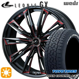 【最大2,000円OFFクーポン】ハリアー エクストレイル 225/65R17 102H トーヨー オープンカントリーA/T3 ホワイトレター Weds レオニス GX BK/SC[RED] (ブラック/SCマシニング[レッド]) 17インチ 7.0J 5H114.3 サマータイヤホイールセット