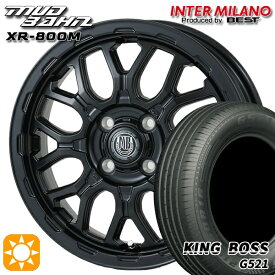 【取付対象】165/65R14 79T キングボス G521 インターミラノ マッドバーン XR-800M MBK（限定カラー） 14インチ 4.5J 4H100 サマータイヤホイールセット