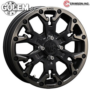 15インチ 4.5J 4H100 +43 CRIMSON クリムソン MG ゴーレムJr. マットブラッククリア アルミホイール単品 1本 4本以上送料無料
