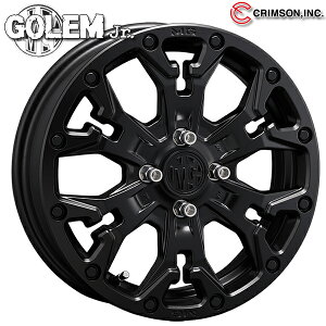 16インチ 6.0J 4H100 +38 CRIMSON クリムソン MG ゴーレムJr. マットブラック アルミホイール単品 4本(1台分)送料無料