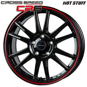 18インチ 8.0J 5H114.3 +45 HotStuff ホットスタッフ クロススピード CR6 グロスガンメタ/レッドライン アルミホイール単品 4本(1台分)送料無料