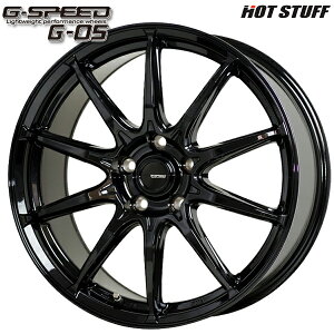 17インチ 7.0J 5H114.3 +48 HotStuff ホットスタッフ ジースピード G-05 メタリックブラック アルミホイール単品 4本(1台分)送料無料