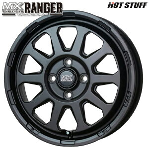 14インチ 5.0J 4H100 +35 HotStuff ホットスタッフ マッドクロス レンジャー マットブラック アルミホイール単品 1本 4本以上送料無料
