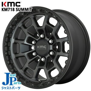17C` 8.5J 6H139.7 +18 KMC KM718 SUMMIT SATIN BLACK GRAY TINT A~zC[Pi 1{ 4{ȏ㑗