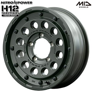 16インチ 5.5J 5H139.7 +20 MID ナイトロパワー H12 ショットガン タクティカルエディション セミグロスODグリーン アルミホイール単品 1本 4本以上送料無料
