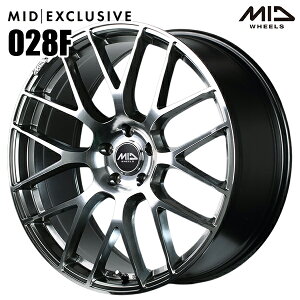 19インチ 8.0J 5H114.3 +42 MID EXCLUSIVE 028F ハイパーメタルコート/ミラーカット アルミホイール単品 4本(1台分) 送料無料