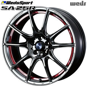 18インチ 7.5J 5H114.3 +45 Weds ウェッズスポーツ SA25R RLC(レッドライトクローム) アルミホイール単品 1本 4本以上送料無料