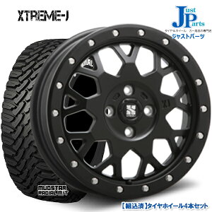 送料無料 165/65R14マッドスター MUDSTAR RADIAL M/T ホワイトレター新品 サマータイヤ ホイール4本セットXTREME-J XJ04サテンブラック14インチ 4.5J 4H100ハスラーなど