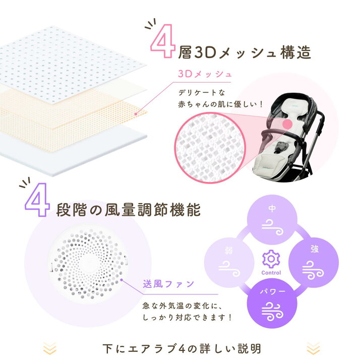 楽天市場】【20％off価格】 エアラブ4 ベビーカー シート ベビーカ  