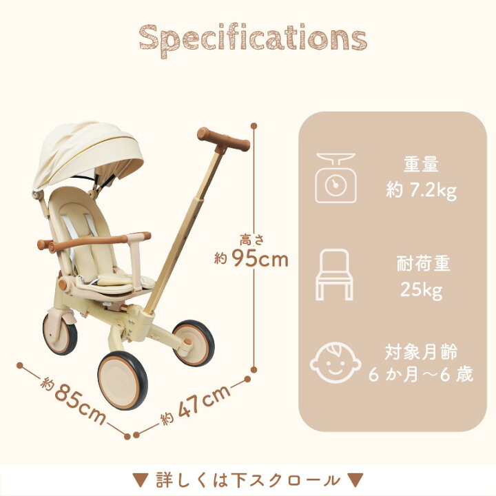 楽天市場】【ベビーカーになる10in1三輪車】 モルビー 三輪車 